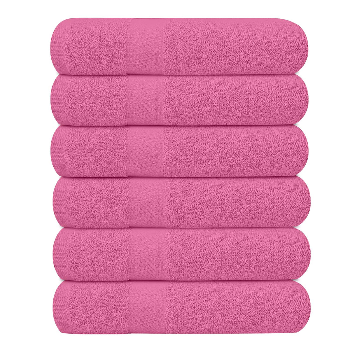 KAHAF COLLECTION 6 Pack Bath Towels Set (27 x 54 Inches) 100% Ring Spun Cotton, Lightweight, Quick Dry, Highly Absorbent Towels Multicolor, (27x54) Inches