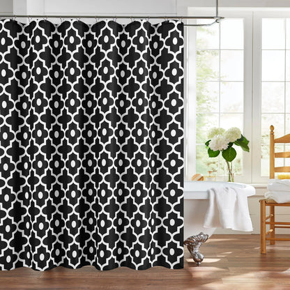 Fabric Modern Shower Curtain-Burgundy & White Shower Curtains for Bathroom