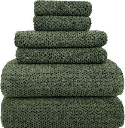 YTYC 29x59 Bath Towels Set,Towels for Bathroom,Olive Green,6-Pieces