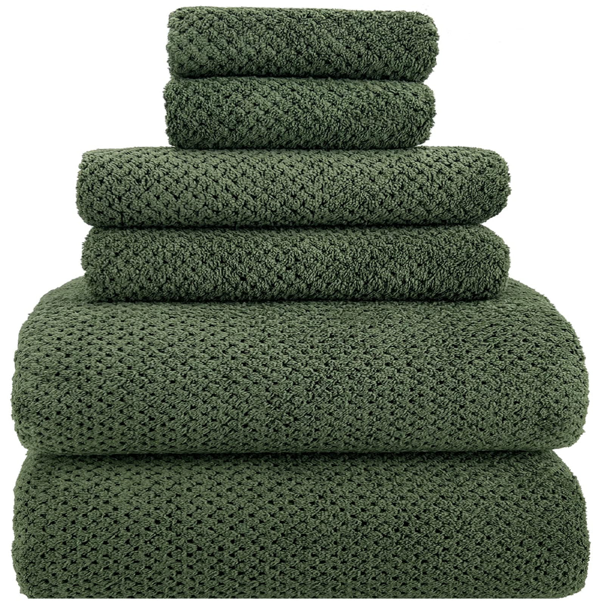 YTYC 29x59 Bath Towels Set,Towels for Bathroom,Olive Green,6-Pieces