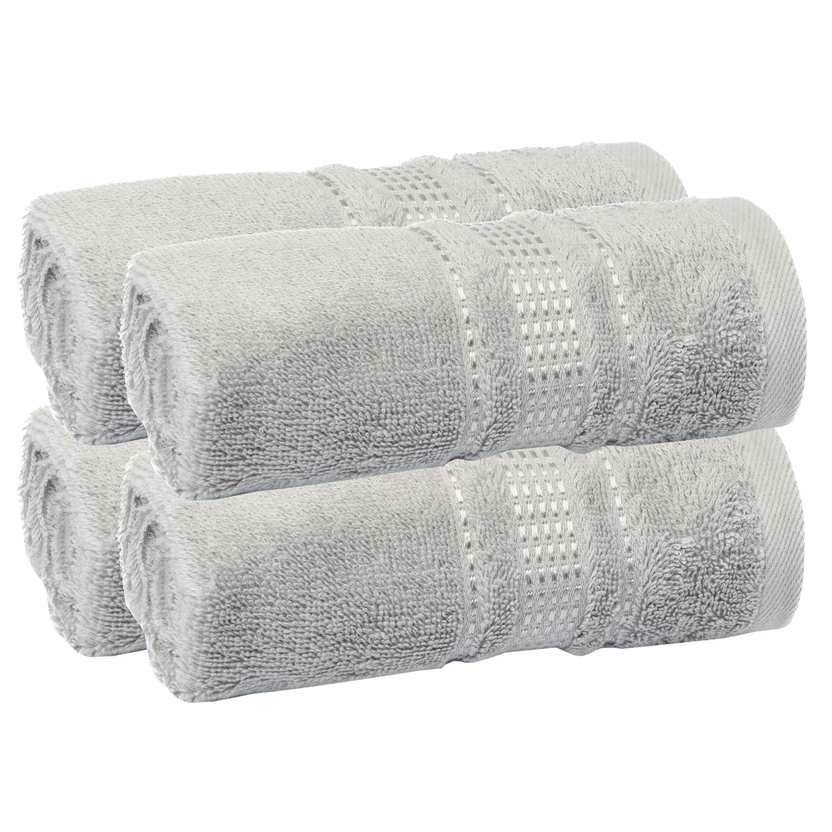 Melissa Linen Fingertip Towels 4 Pack, 100% Turkish Cotton, Small Hand Towels for Body and Face, 12 x 18 in, Soft and Absorbent, Quick Dry, Aqua Green (Light Teal/Seafoam)