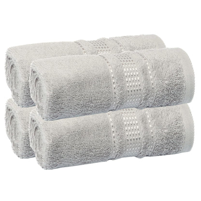 Melissa Linen Fingertip Towels 4 Pack, 100% Turkish Cotton, Small Hand Towels for Body and Face, 12 x 18 in, Soft and Absorbent, Quick Dry, Aqua Green (Light Teal/Seafoam)