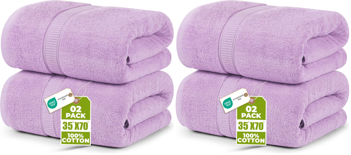 Utopia Towels Jumbo Bath Sheets, 2 Pack, 35x70 in, 600 GSM Cotton, Grey