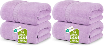 Utopia Towels Jumbo Bath Sheets, 2 Pack, 35x70 in, 600 GSM Cotton, Grey