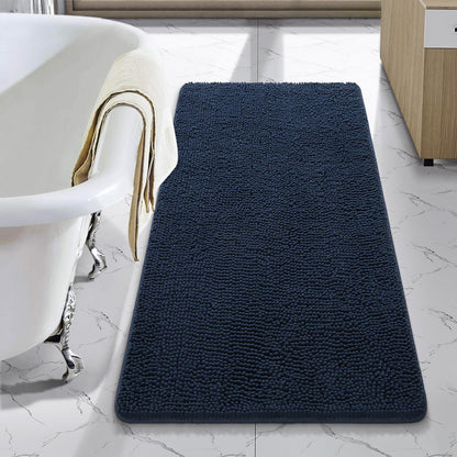 LOCHAS Luxury Bathroom Rug Shaggy Bath Mat 24 x 60 Inch, Gray
