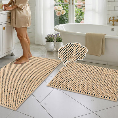 BSICPRO Bathroom Rugs Set 2 Piece, Light Blue, 20"x32" + 16"x24"