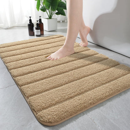 AROGAN Luxury Long Bathroom Runner Rugs 24x60 Inch Bath Rug Non Slip, Black