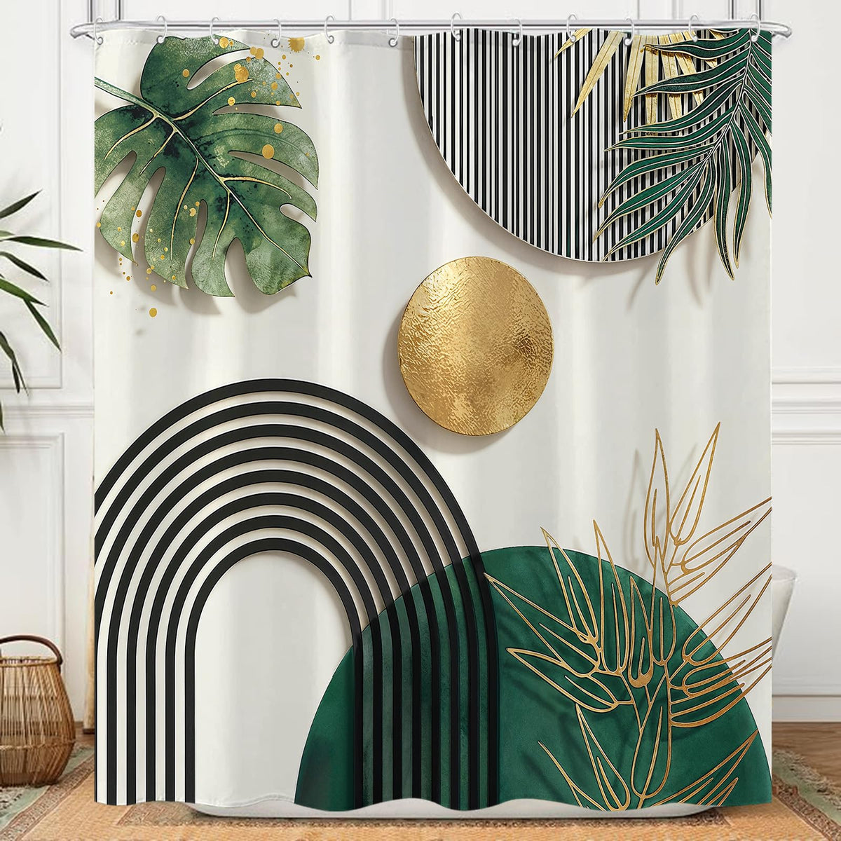 Accnicc Forest Mountain Shower Curtain Dark Green Nature Misty Pine Tree Shower Curtains for Bathroom Foggy Rustic Woodland Decorative Waterproof Fabric Bath Curtain Decor 72×72 Inches