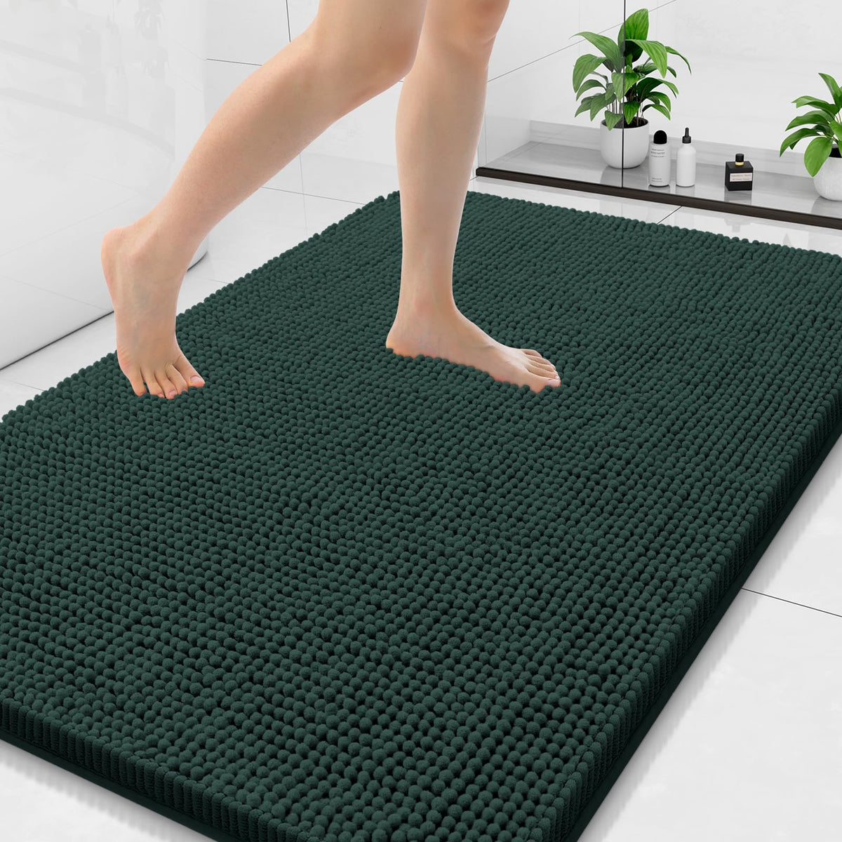 Arotive Bathroom Rugs 24x16, Soft Absorbent Shaggy Chenille Bath Rugs