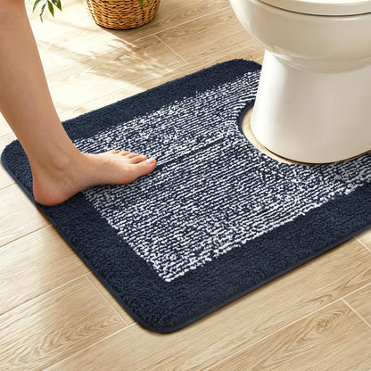 Long 2x4 Ft (48''x24'') Bathroom Rugs, Non Slip Washable Bath Mat Grey