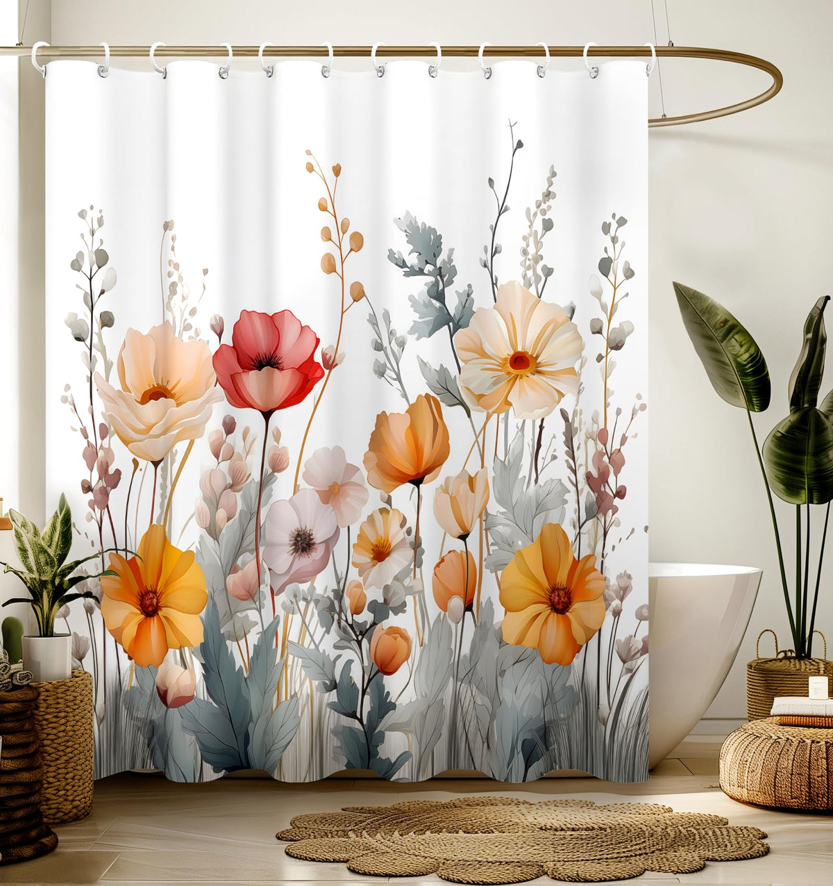Bathroom Shower Curtain Cute Cortinas para Baño 72 x 72, Boho