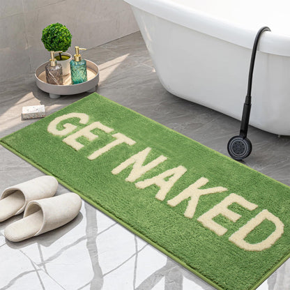 KOEXM Get Naked Bath Mat Long Runner Mat Cute Bathroom Rugs