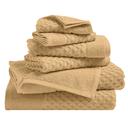 Great Bay Home Bath Towels - 100% Cotton 6 Piece Towel Set - Diamond Waffle Weave - Absorbent, Durable, Quick-Dry Towels for Bathroom (Copper)