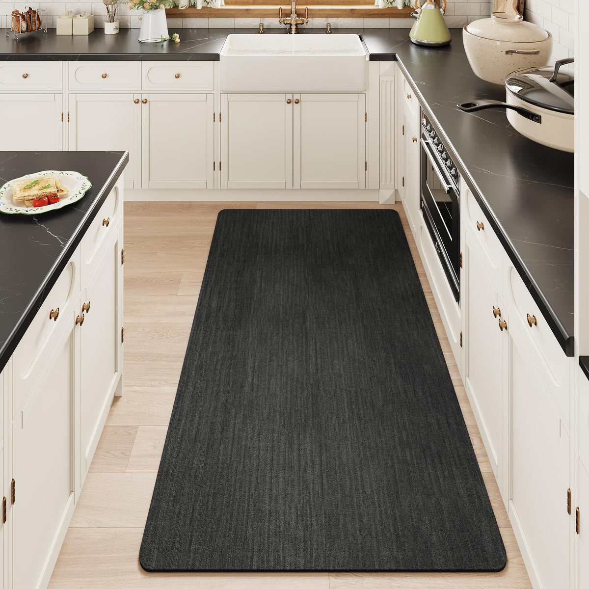 Mecko Bath Mat 16"x24",Ultra Thin Bathroom Rug fit Under Door Light Blue