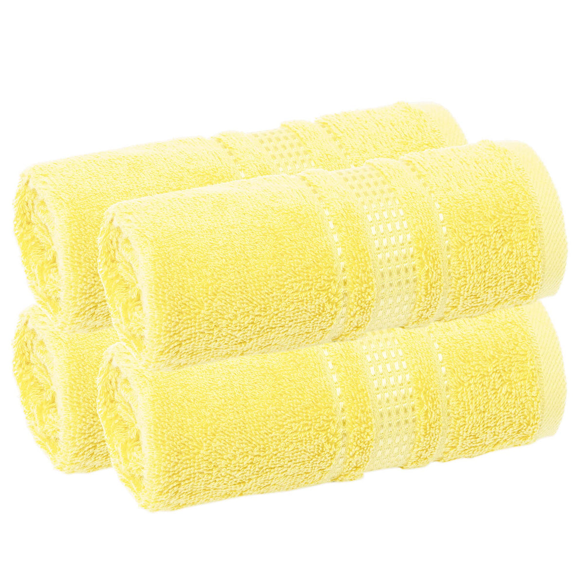 Melissa Linen Fingertip Towels 4 Pack, 100% Turkish Cotton, Small Hand Towels for Body and Face, 12 x 18 in, Soft and Absorbent, Quick Dry, Aqua Green (Light Teal/Seafoam)