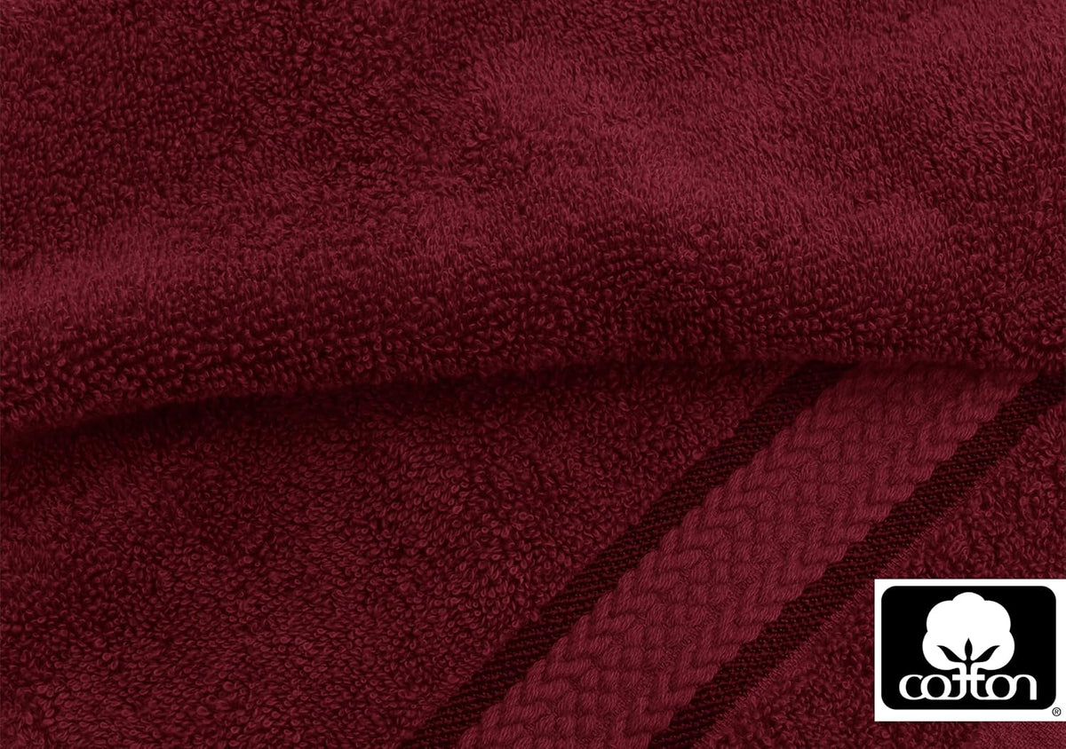 COTTON CRAFT Ultra Soft 6 Piece Towel Set - 100% Cotton Towels - Burgundy