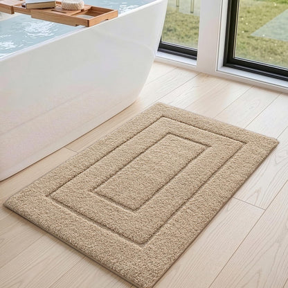 DEXI Bathroom Rugs 36x24, Non-Slip and Absorbent Bath Mat, Beige