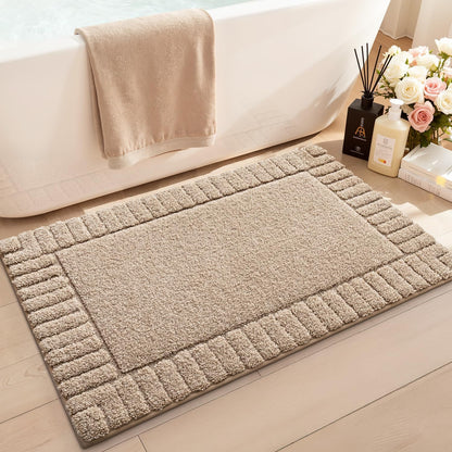 LUMI Soft Bathroom Rugs Absorbent, Non Slip Bath Mat 24x36, Beige
