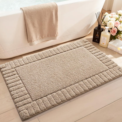 LUMI Soft Bathroom Rugs Absorbent, Non Slip Bath Mat 24x36, Beige