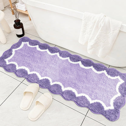 Cute Scalloped Rose Pink Bathroom Rugs Mat,Non Slip Absorbent Quick Dry Bath Mats for Shower Room,Microfiber Bath Mats for Bathroom Floor Washable Carpet for Shower Tub Sink Bedroom,20"x32"