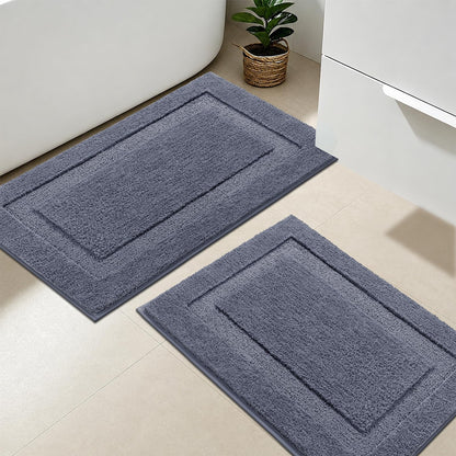 SHACOS Soft Microfiber Bathroom Rugs Set of 2 Pieces, White