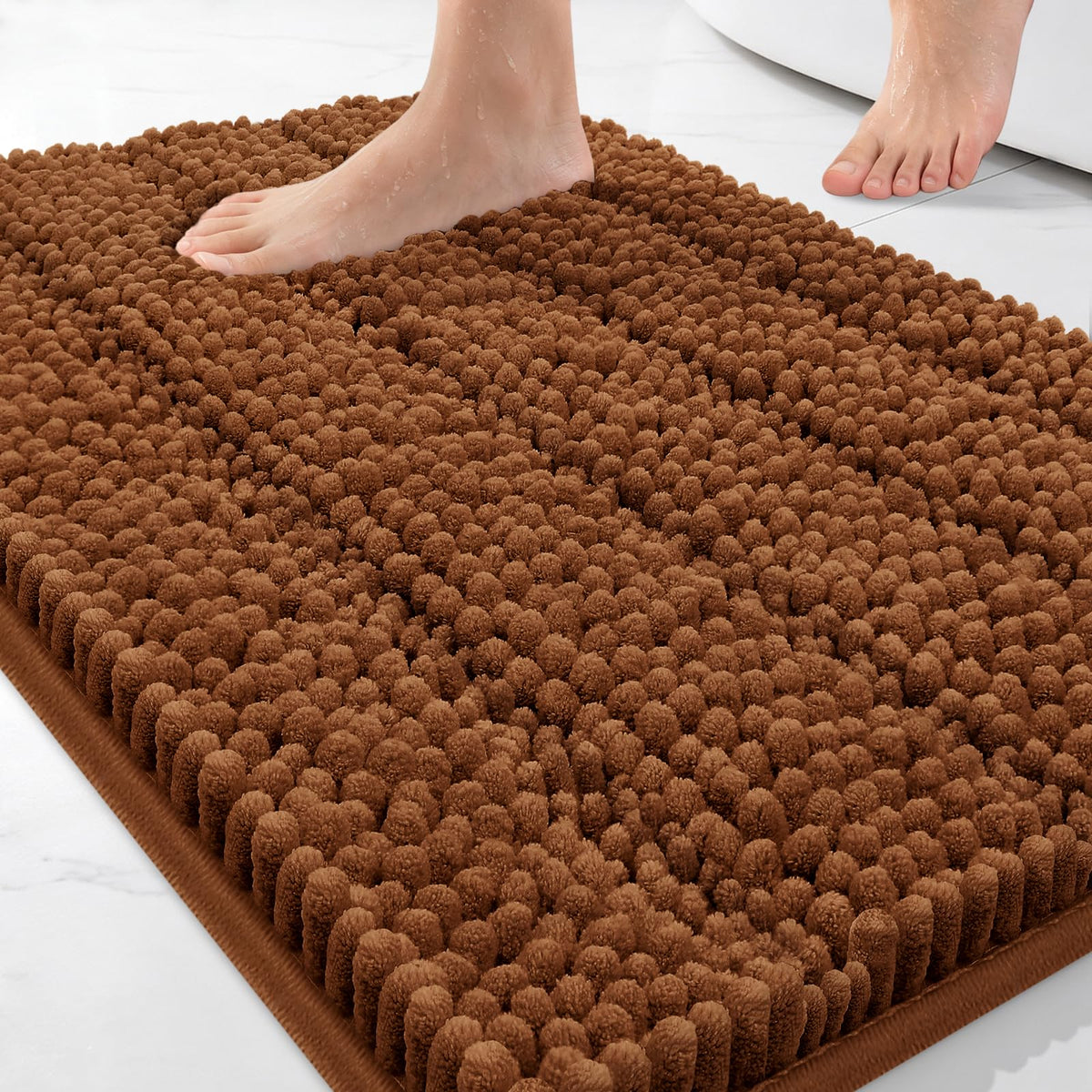 Bcoimo Bath Rug Mat,48x24 High Absorbent Latte Long Bathroom Runner Rugs