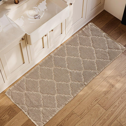 ZALL Tan Waffle Bath Mat,Super Absorbent Non Slip Bathroom Rug,Brown 18x30inch,Machine Washable Ultra Soft Floor Mats