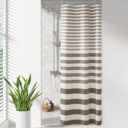 Madison Park Arbor Waffle Shower Curtain for Bathroom, 72 x 72, Beige