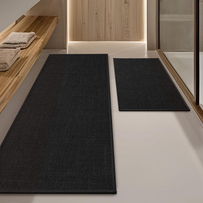 YIHOUSE Bathroom Rugs Thin Bath Mat Sets 2 Pieces Quick Dry,Beige