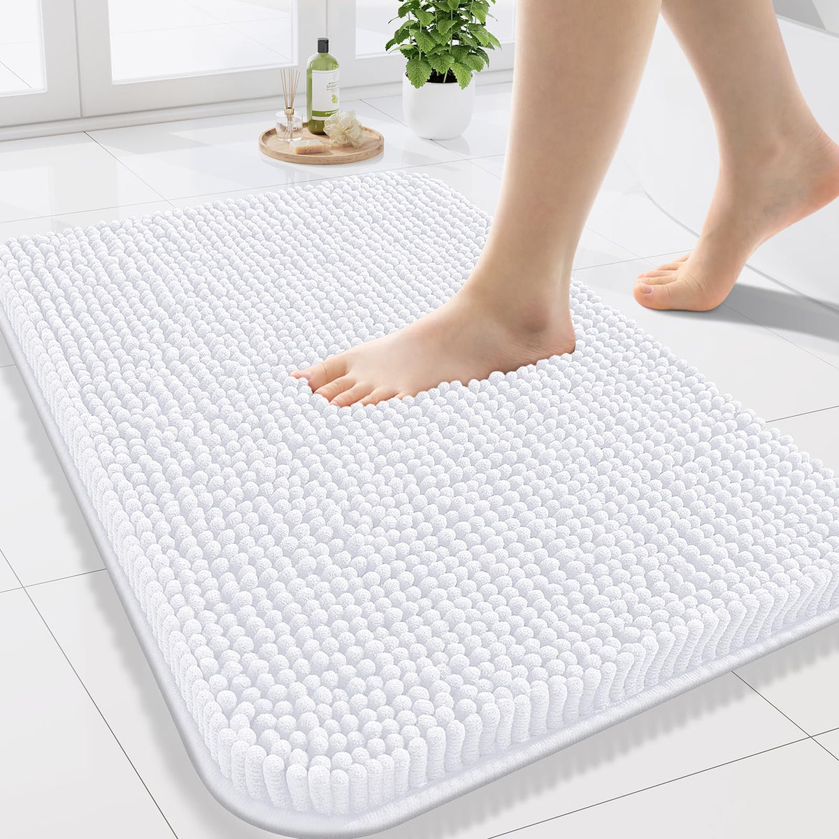 Arotive Bathroom Rugs 24x16, Soft Absorbent Shaggy Chenille Bath Rugs