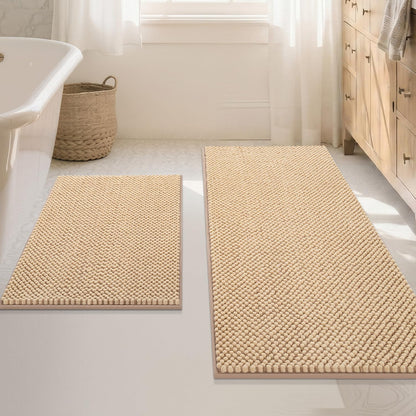 BSICPRO Bathroom Rugs Set 2 Piece, Light Blue, 20"x32" + 16"x24"