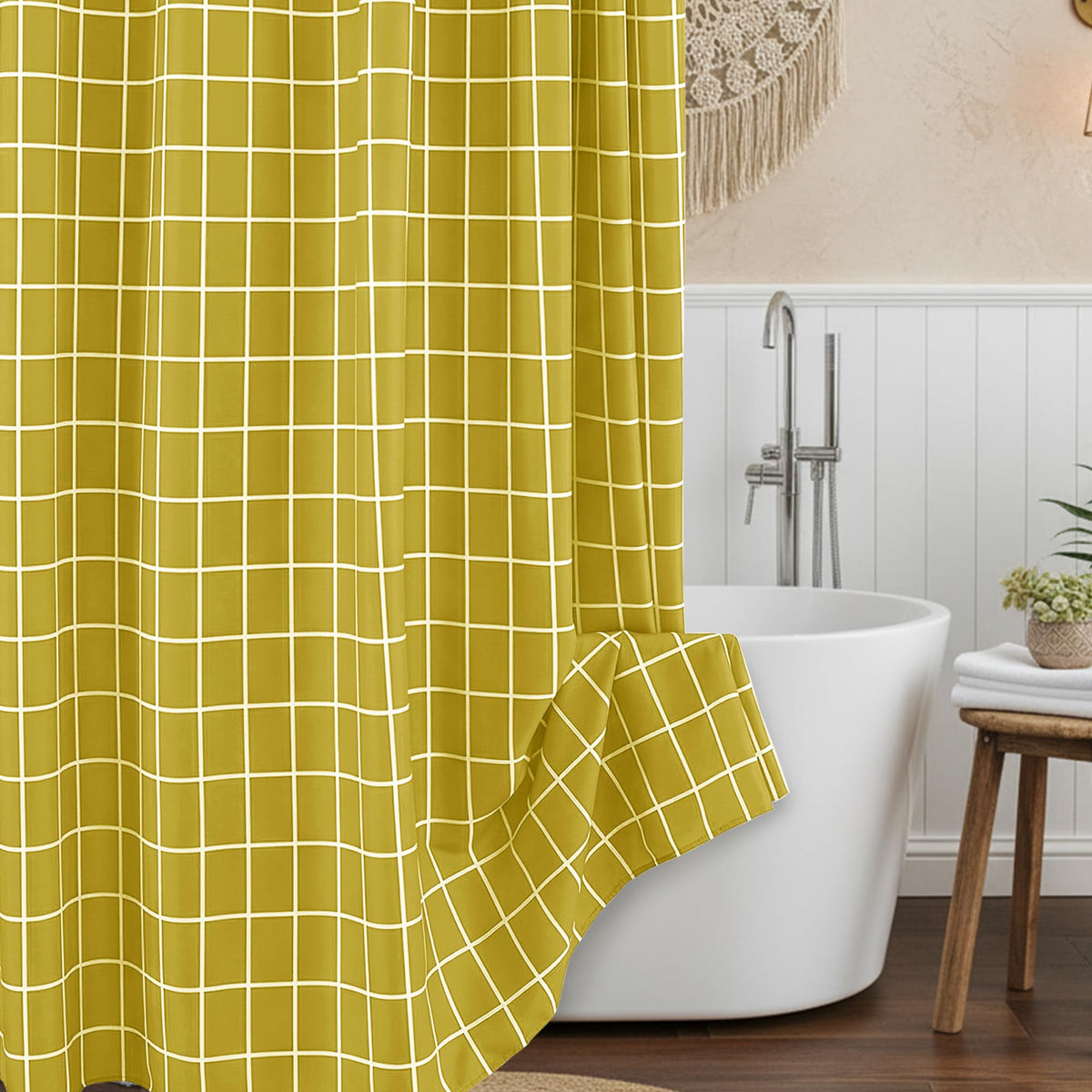 Fabric Shower Curtain-Black & White Farmhouse Shower Curtains for Bathroom