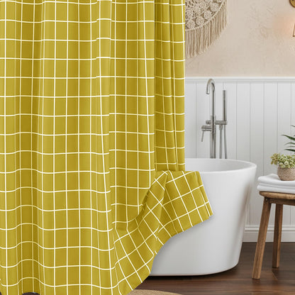 Fabric Shower Curtain-Black & White Farmhouse Shower Curtains for Bathroom