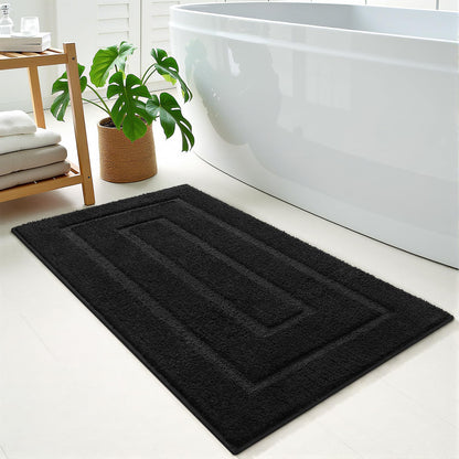 HOMORE Black Bathroom Rug 24x60 Inch Soft Absorbent Bathroom Runner Rug