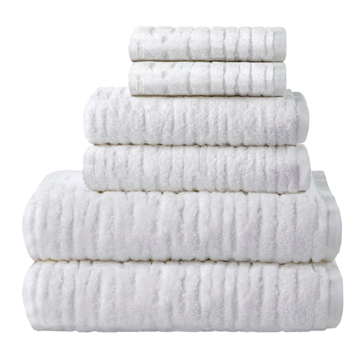 SKL Home CloudSoft Bath Towel Set, 6-Piece, 100% Cotton Luxury, Oatmeal