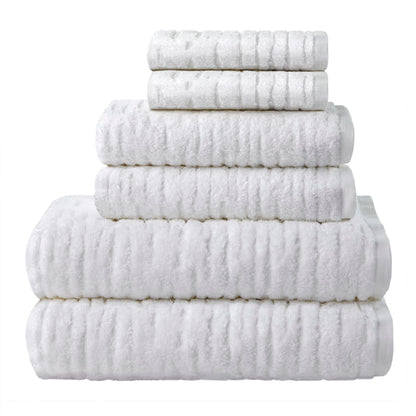 SKL Home CloudSoft Bath Towel Set, 6-Piece, 100% Cotton Luxury, Oatmeal