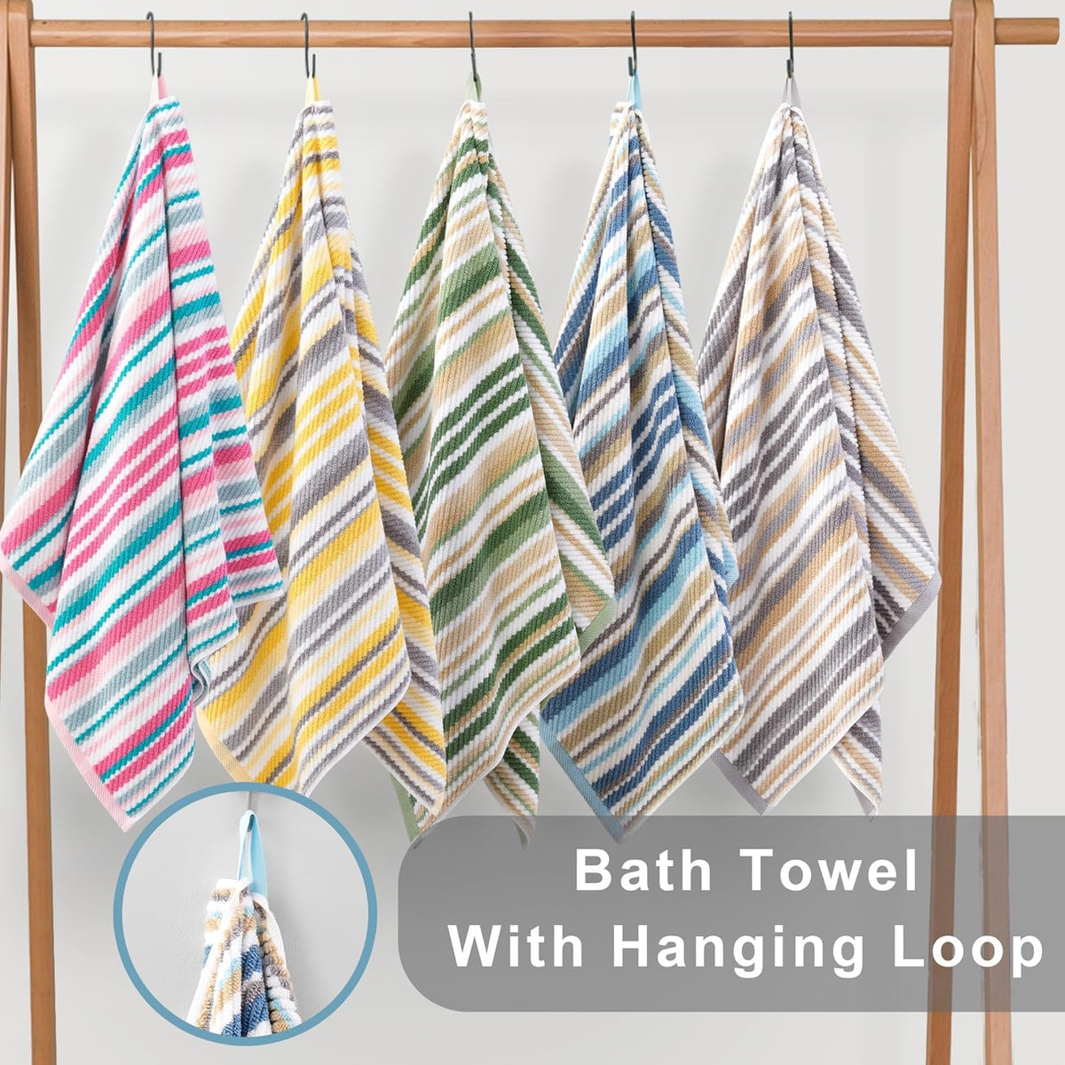 VOOVA & MOVAS Hand Towels 4 Pack, 100% Cotton, 16x27 in, Sage Beige