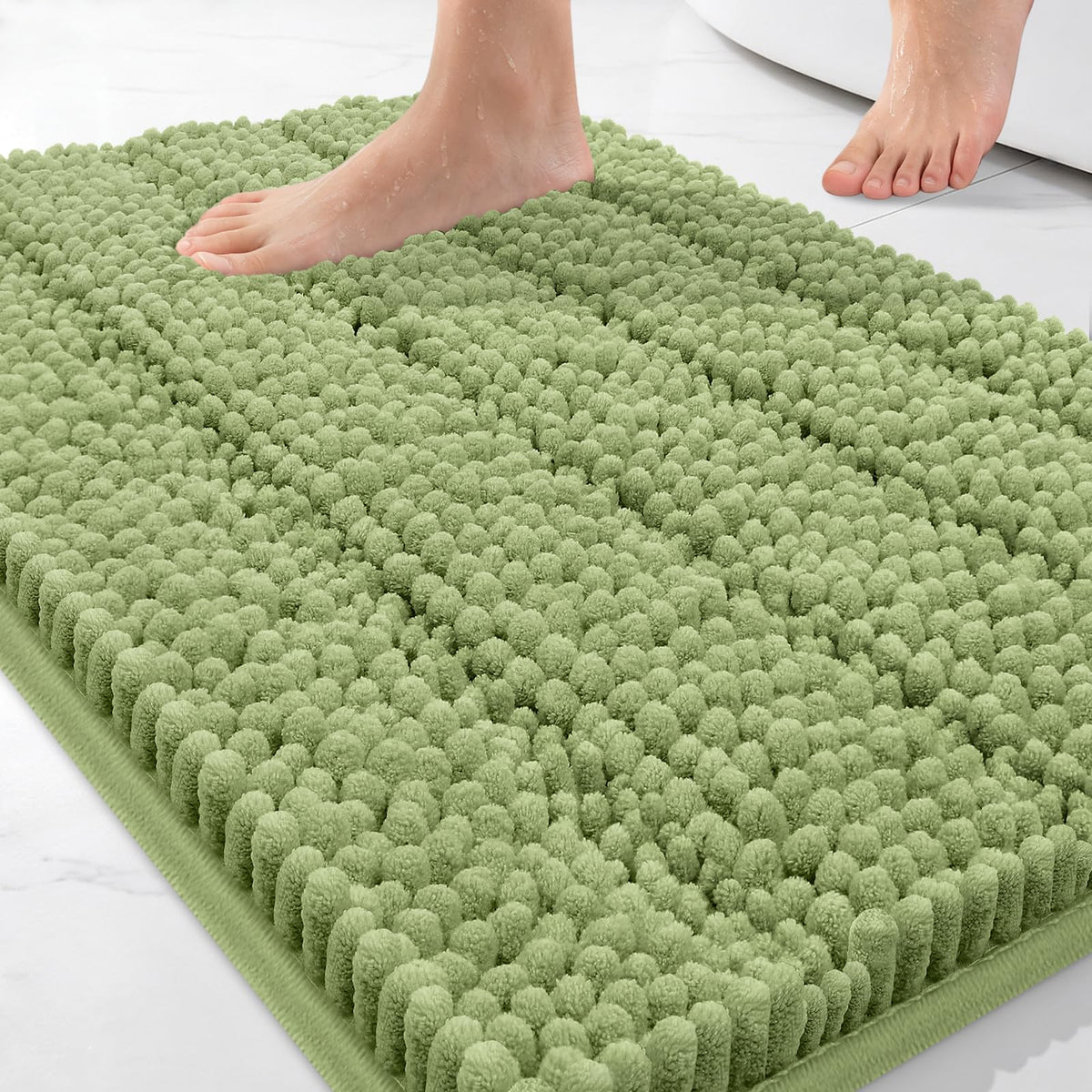Bcoimo Bath Rug Mat,48x24 High Absorbent Latte Long Bathroom Runner Rugs