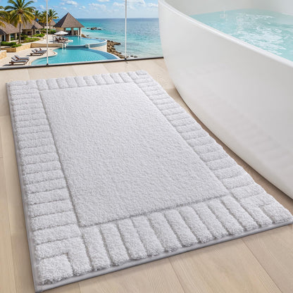 LUMI Soft Bathroom Rugs Absorbent, Non Slip Bath Mat 24x36, Beige