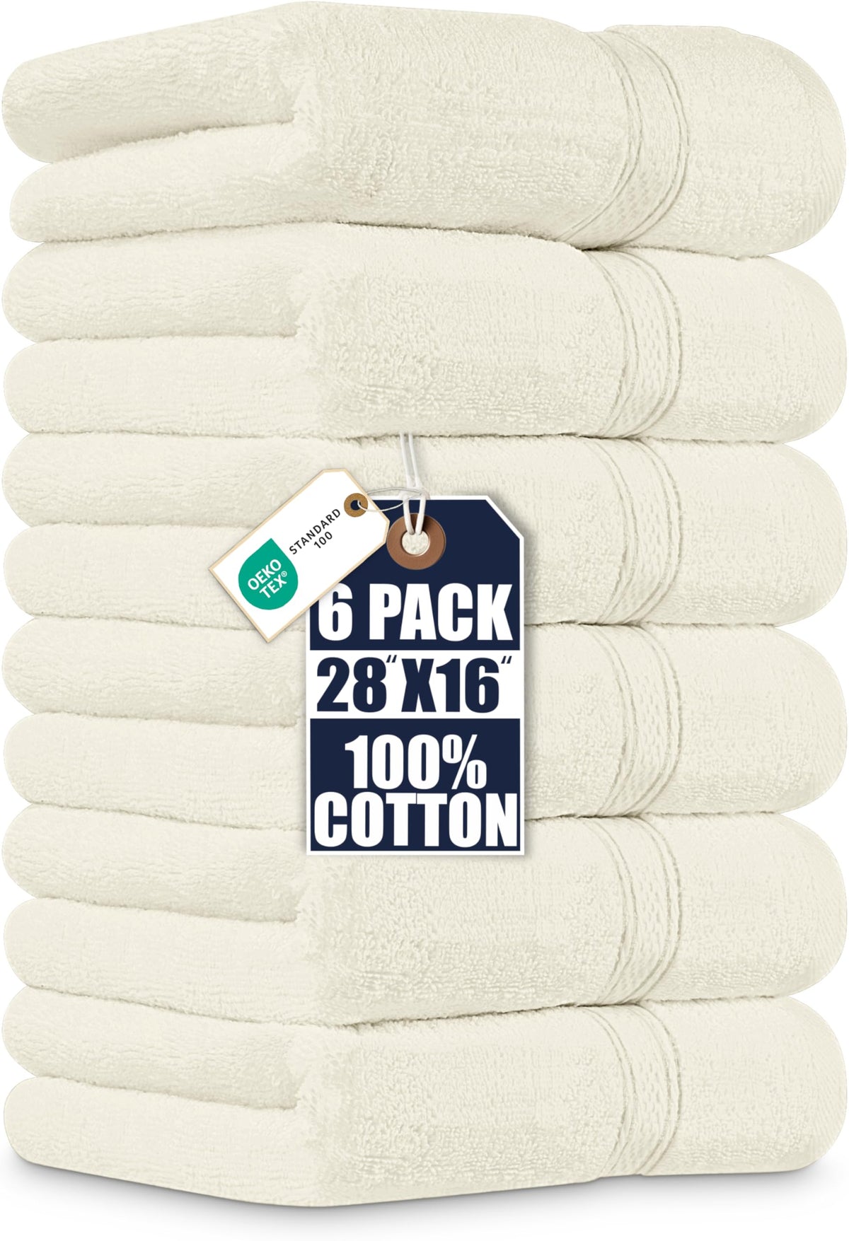 Utopia Towels 6 Pack Premium Hand Towels, 16x28 in, 600 GSM Cotton, Navy