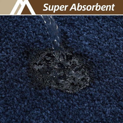 COSY HOMEER Extra Thick Bath Rugs for Bathroom Non Slip Bath Mat 20x32 Navy