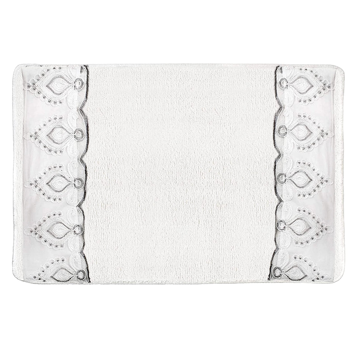 Zahari Home Larrisa Floral Bathroom Rug Luxury Bath Rug Washable Contemporary Decor Beautiful Shower Mat Unique Design Stylish Non Slip Shower Mat Flower Bath Rug Bath Shower Tub Decor