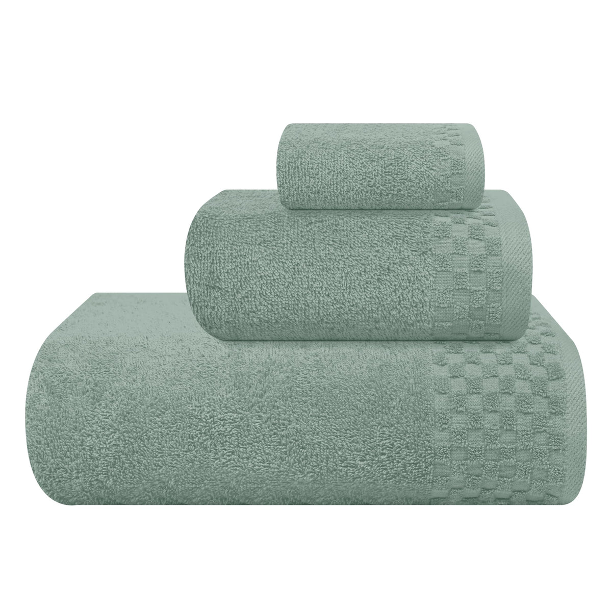 MyOwn Premium Cotton 6 Pack Towel Set for Bathroom, Contains 2 Bath Towels 28x55 inch, 2 Hand Towels 16x24 inch & 2 Wash Coths 12x12 inch, Ideal Everyday use, Compact & Lightweight - Black