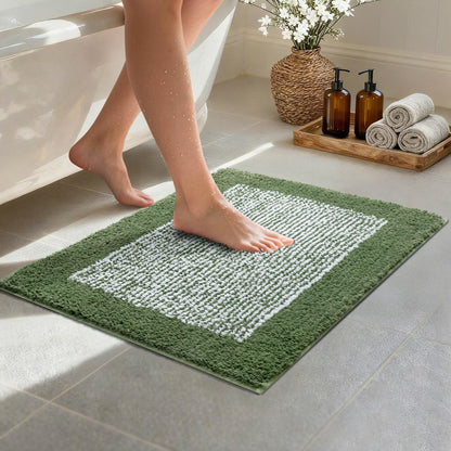 Long 2x4 Ft (48''x24'') Bathroom Rugs, Non Slip Washable Bath Mat Grey