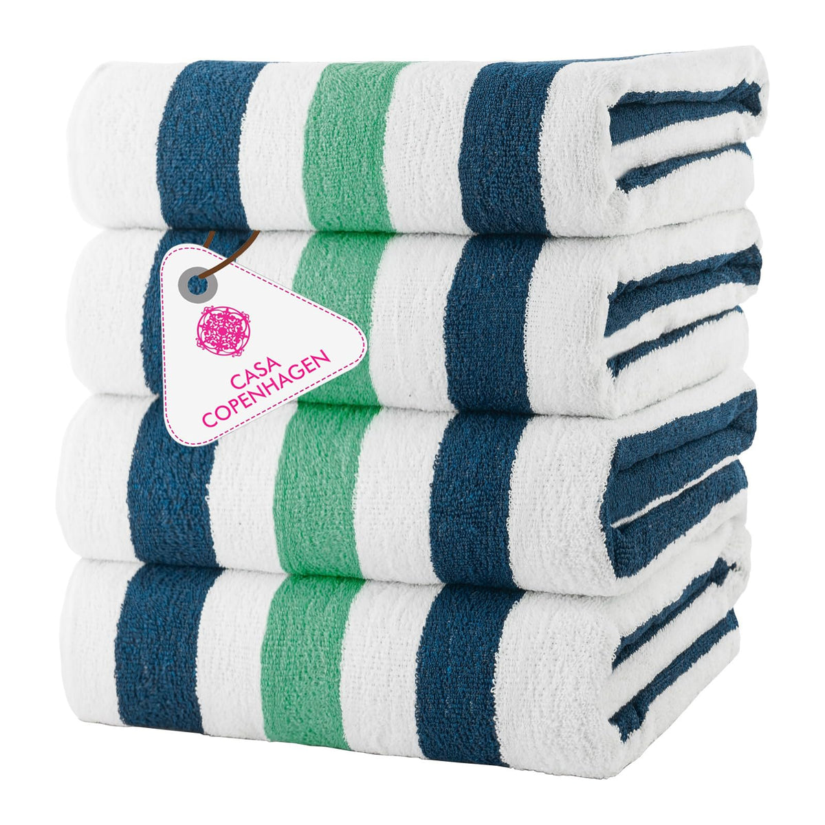 CASA COPENHAGEN Solitaire 6 Pieces Towel Set- Midnight Black, 600 GSM 2 Bath Towel 2 Hand Towel 2 Washcloth, Designed in Denmark Made of Soft Egyptian Cotton for Bathroom, Kitchen & Shower