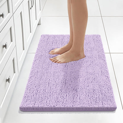 Bcoimo Small Bath Rug Mat,24x17 Chenille High Absorbent Latte Bathroom Mats