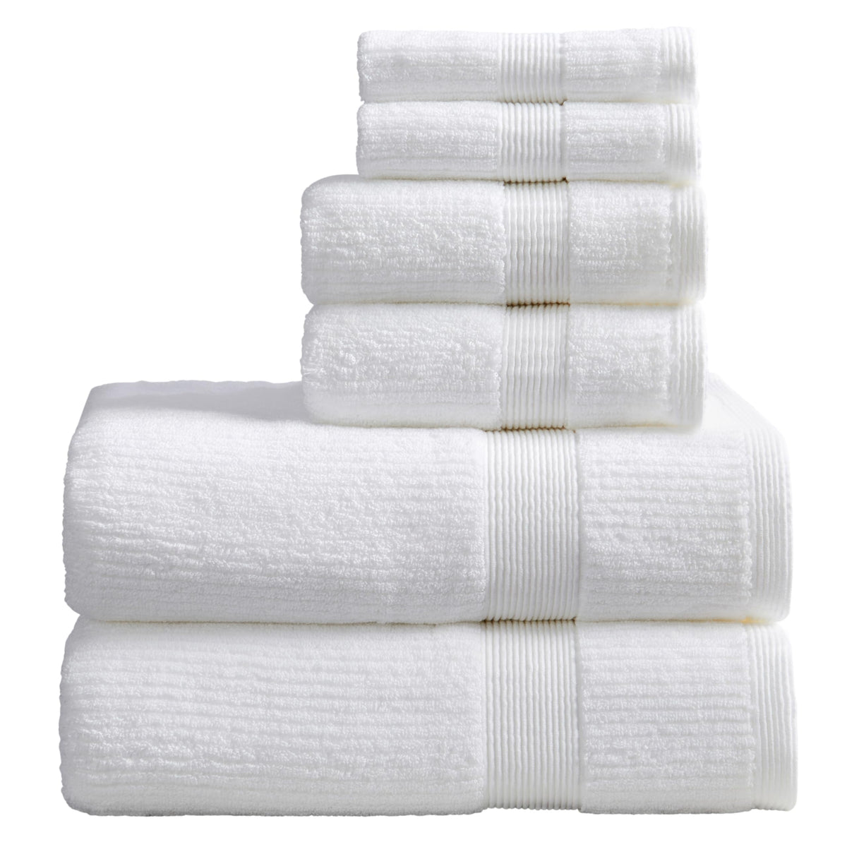 Springtree Home 100% Cotton Bath Towel Set | 6-Piece Set | Textured | Blue