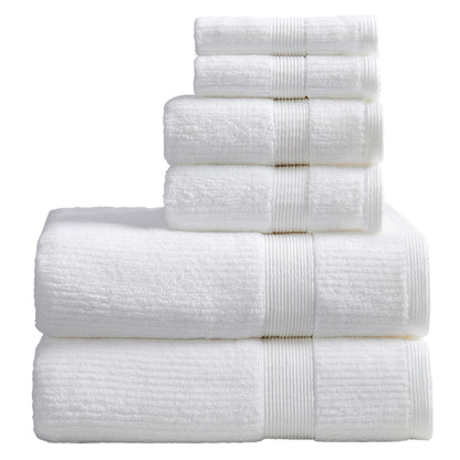 Springtree Home 100% Cotton Bath Towel Set | 6-Piece Set | Textured | Blue
