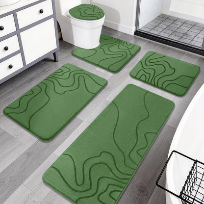 YIHOUSE Memory Foam Bathroom Rugs Sets 2 Piece, 32"x20"+24"x17", Dark Grey