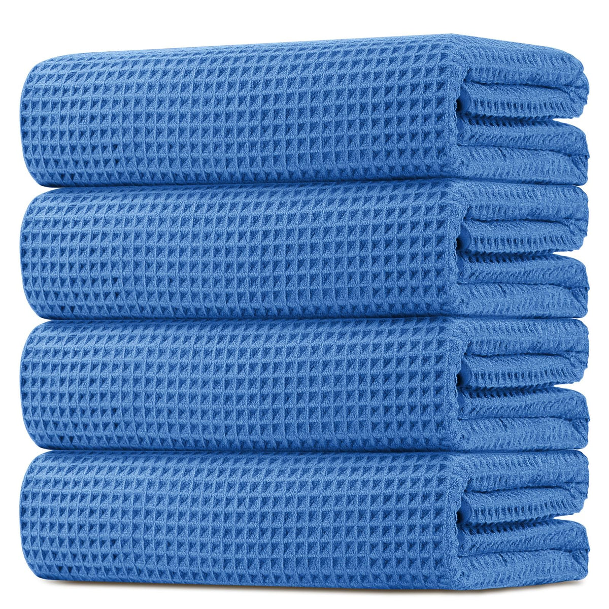 HOMEXCEL Black Waffle Bath Towels Set of 4 Pack, Waffle Towels for Bathroom